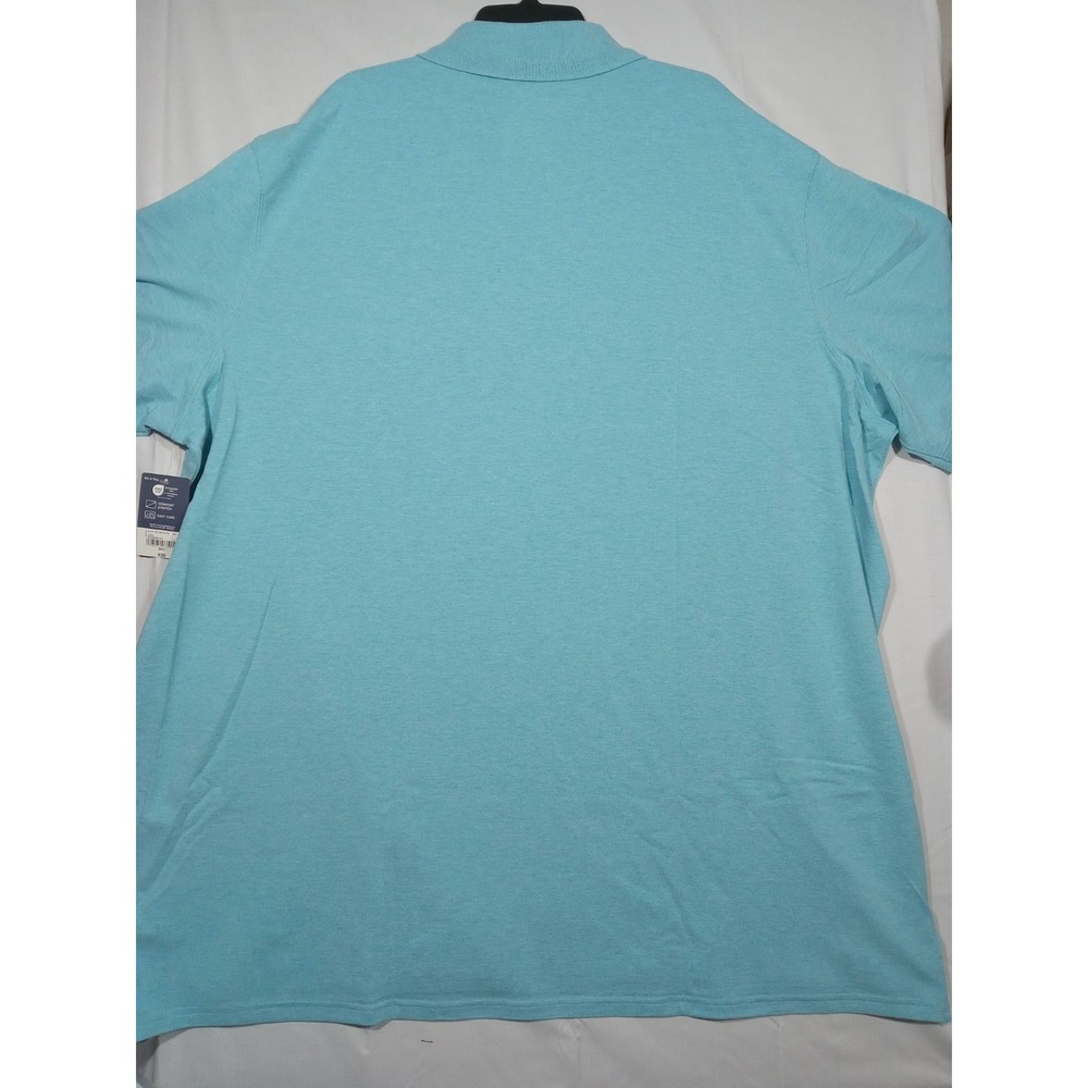 St John's Bay Polo Men's 5XLT Blue Delphnium Heather Comfort Stretch Classic Fit - Picture 2 of 6